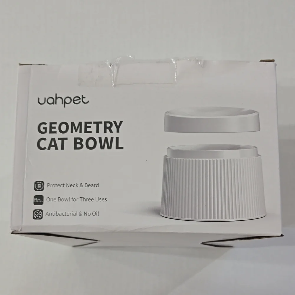 Uahpet - White Geometry Cat Bowl